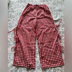 Shein wide leg open side with tie pants